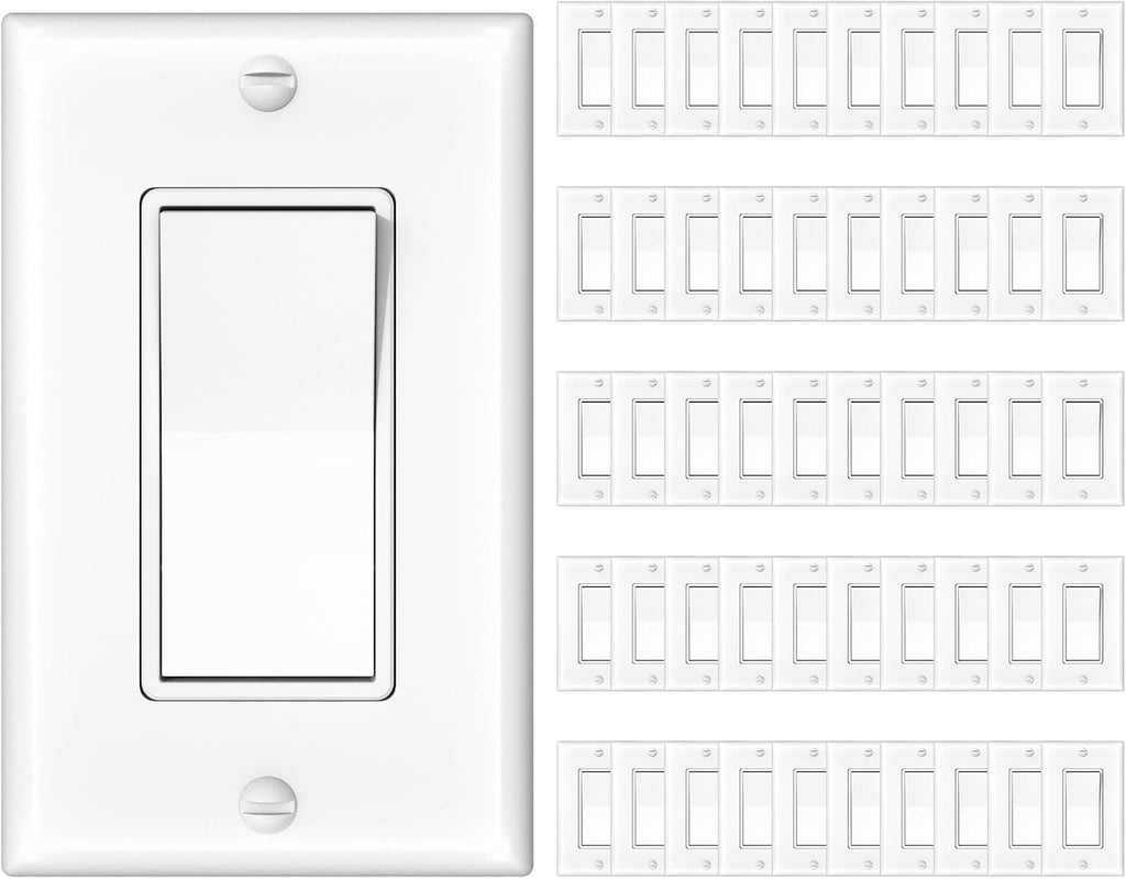 Amico 50 Pack Single Pole Light Switch