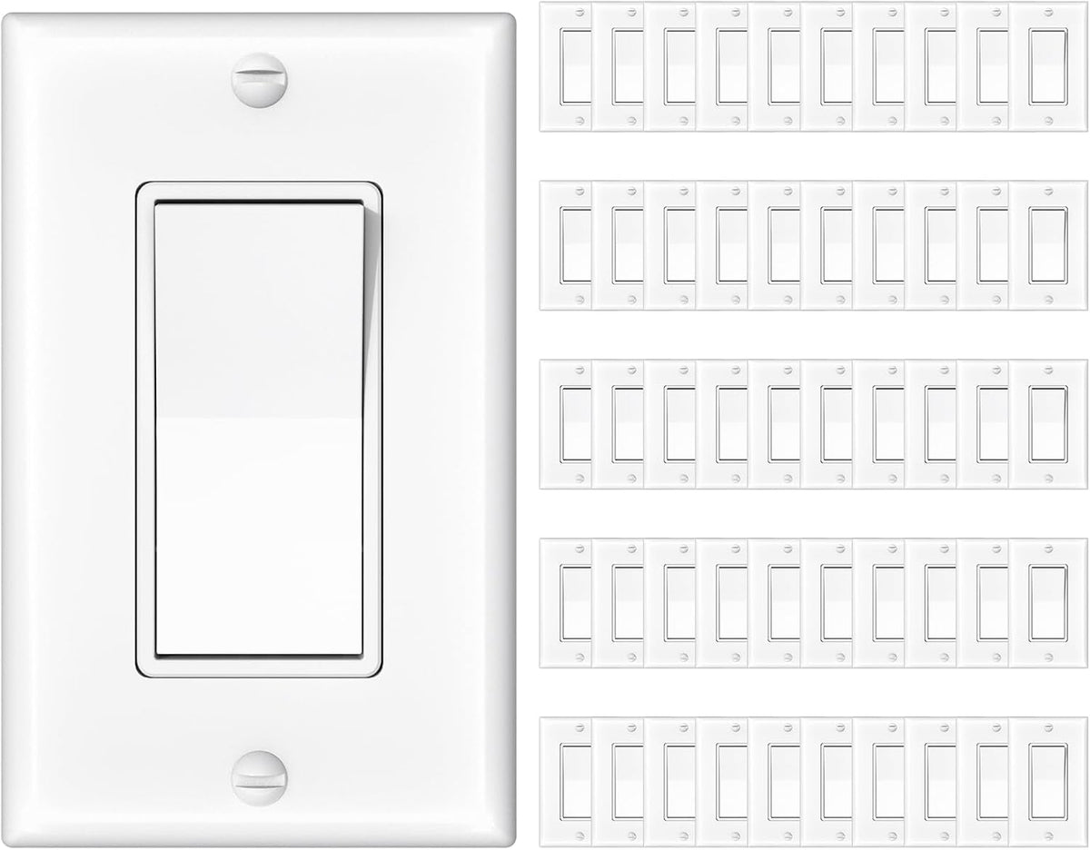 Amico 50 Pack Single Pole Light Switch