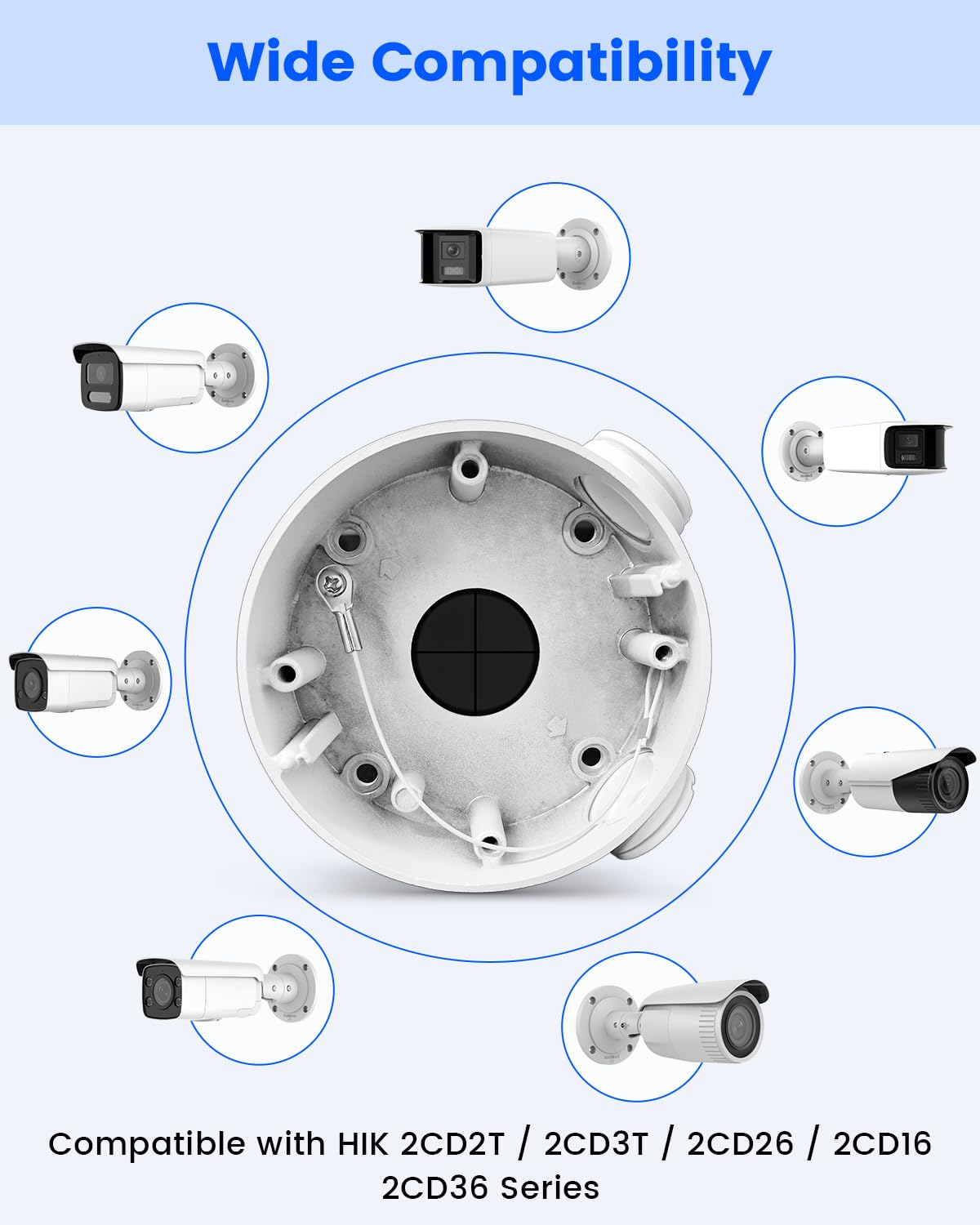 ku-ds-1260zj aluminum security camera junction box for hik showing dimensions