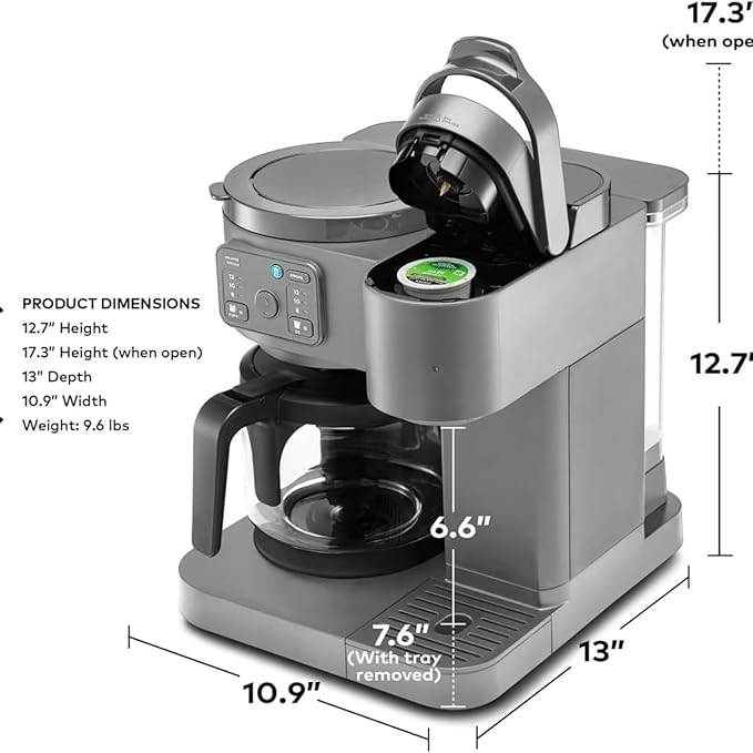 K Duo Coffee Maker for Hot and Iced Drinks, Single Serve KCup Pod Brewer and 12