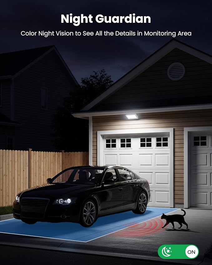 VIZIUUY Solar Security Cameras Wireless Outdoor, 3MP Pan Tilt 360°WiFi Camera