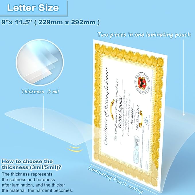 Laminating Pouches, Universal Lamination Paper (500 PCS)