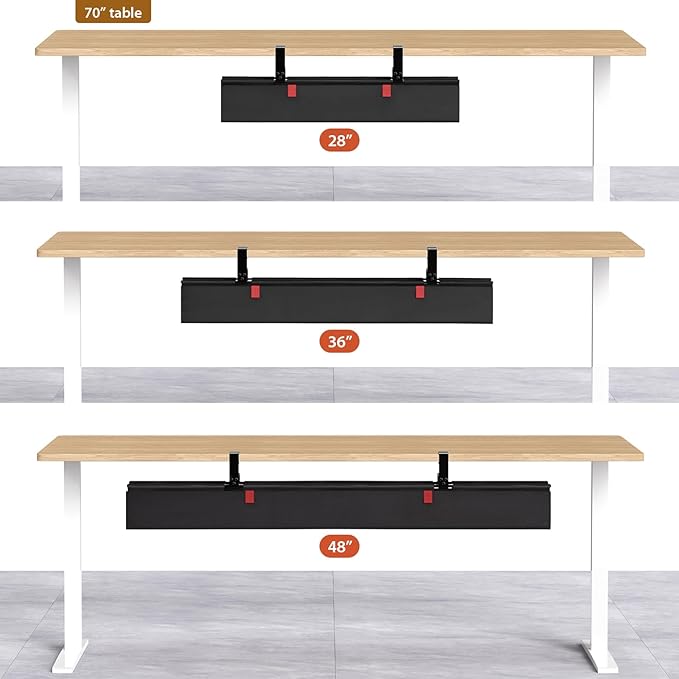 Univivi No Drill Under Desk Cable Management Tray, Clamp/Screw Mount Desk Cable