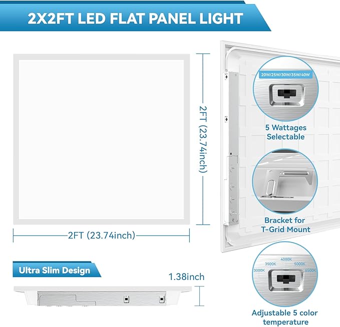 Msbfi 2x2 LED Flat Panel Light (16 Pack)