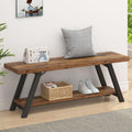 LVB Rustic Entryway Bench with Storage, Hallway Bench for Entryway, 47 in