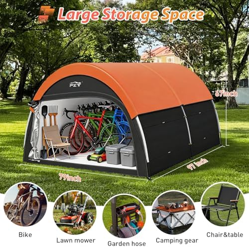 Upgraded Bike Tent with Rain Cover, Outdoor Storage Shed for 6-10 Bikes