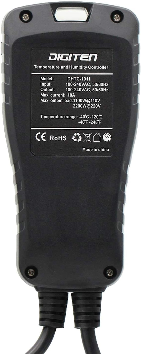 DIGITEN DHTC-1011 Temperature and Humidity Controller Outlet Plug in Thermostat