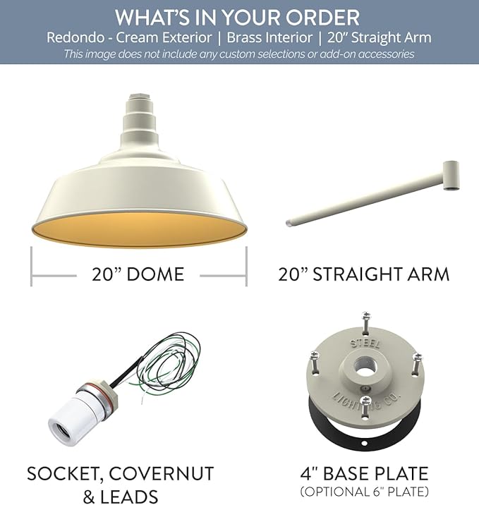 Steel Lighting Co. Large Outdoor Barn Light |Garage Light Fixture | Made in