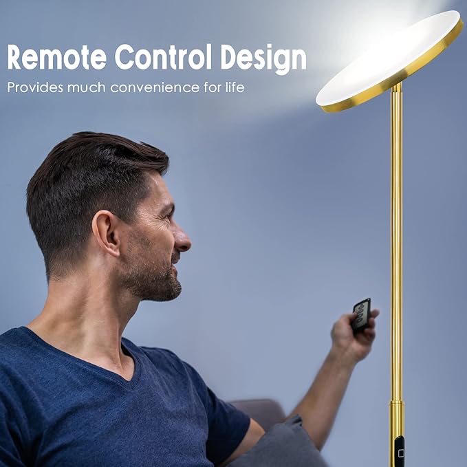JOOFO Floor Lamp, 30W/2400LM Sky LED Modern Torchiere 3 Color Temperatures