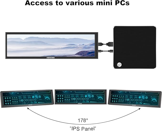 8.8 Inch PC Temperature Display, PC Sensor Panel Display, Computer Temp Monitor