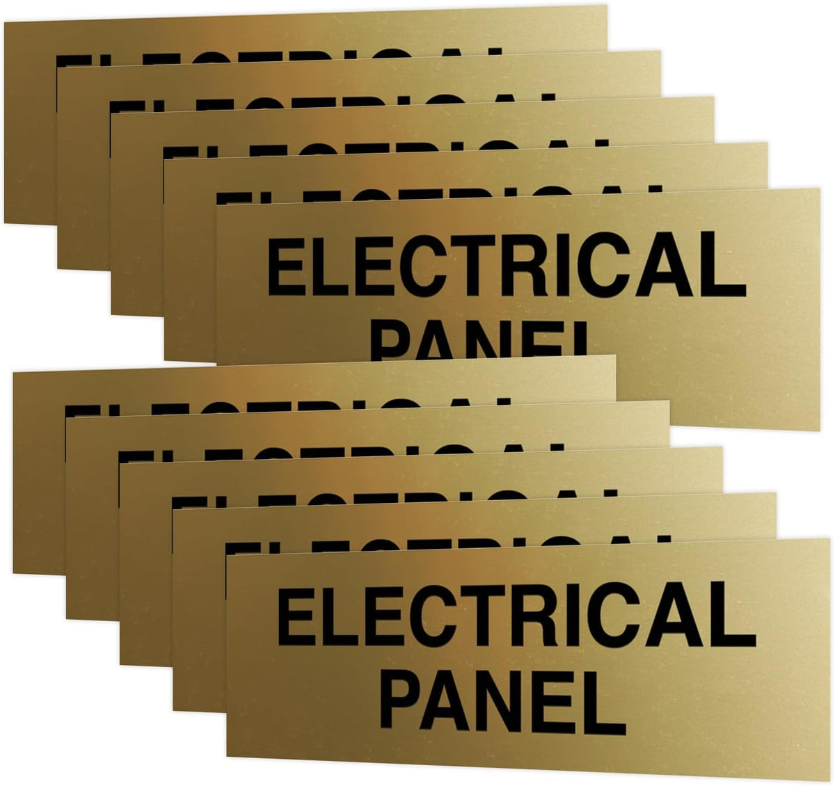 all quality basic electrical panel sign (10 pack), side view