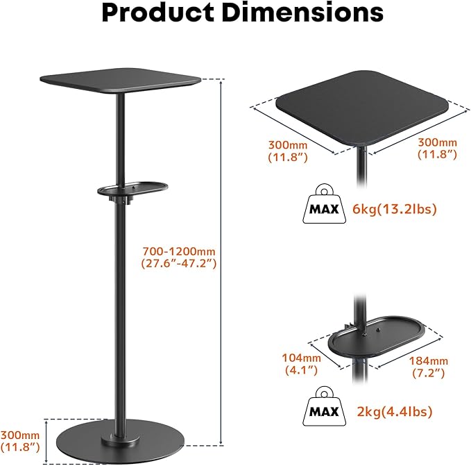 PUTORSEN Heavy-Duty Projector Stand – Height Adjustable Floor Projector