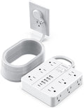 Power Strip Surge Protector 23ft Extension Cord, SMNICE Flat Plug