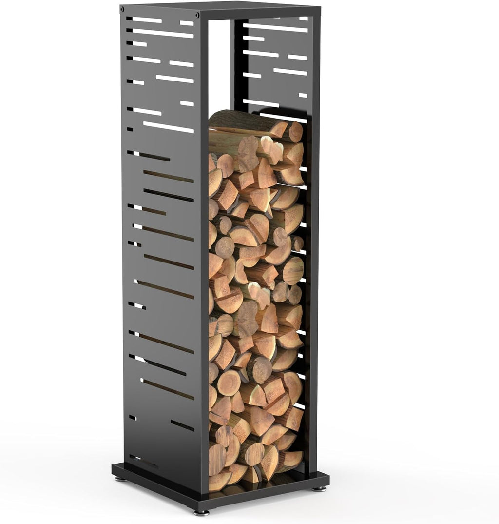 4ft Firewood Rack Indoor, Wood Rack, Metal, 1000 lbs (Rectangle)