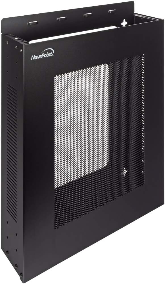 NavePoint 2U Vertical Wall Mountable Server Rack, Black