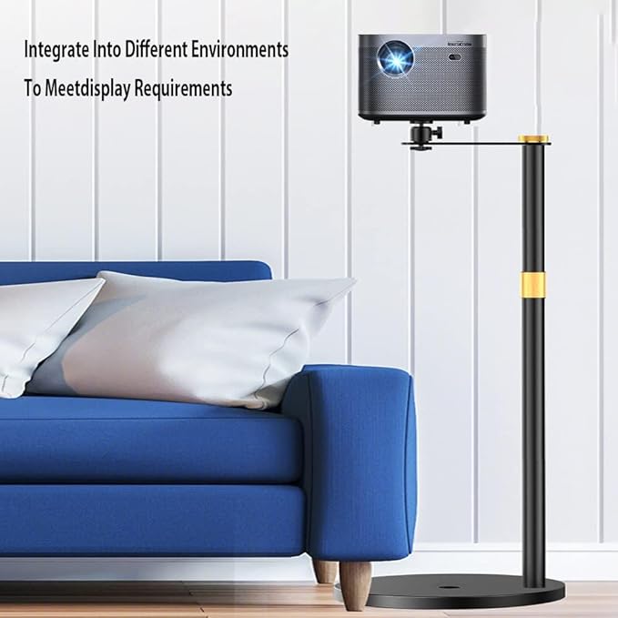 HVAYING Projector Stand, 360° Swivel, Sofa Against Wall Hidden Stand, Height