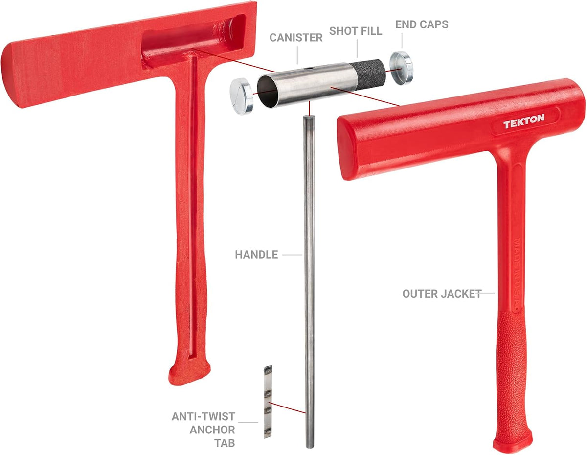 TEKTON 32 oz. Dead Blow Piston Hammer | HDB30032 | Made in USA
