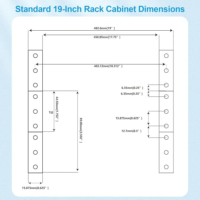 1U PDU Horizontal Rackmount Power Strip