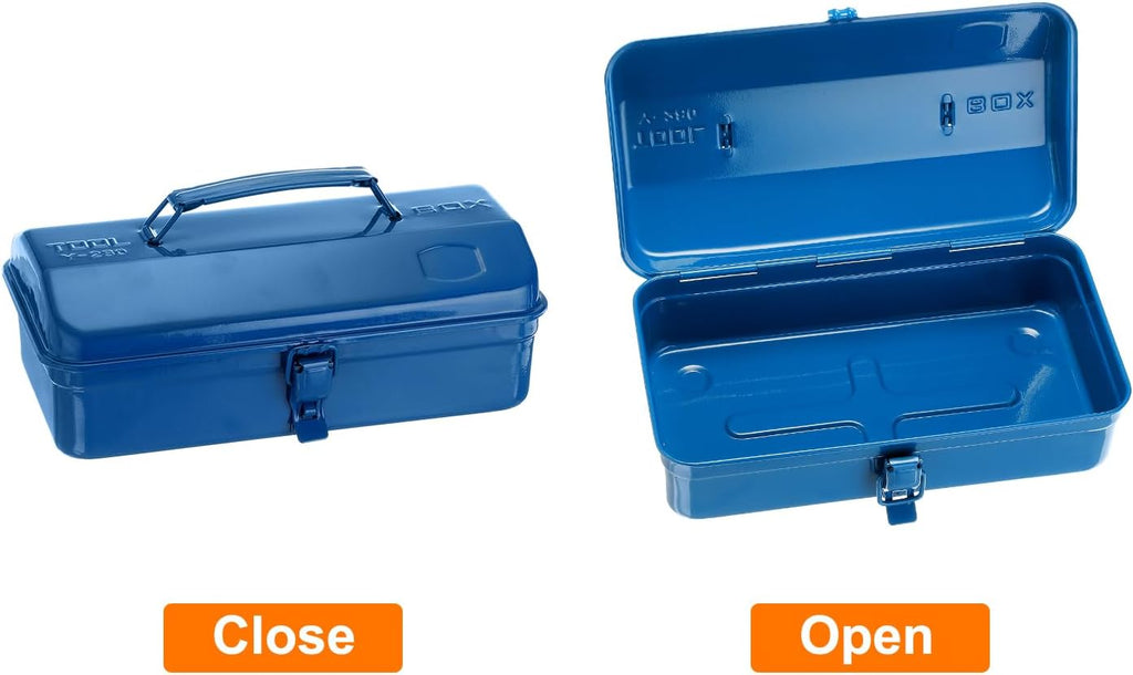 harfington tool box 11.4" portable steel tool box, side view