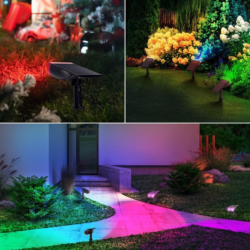 Linkind Halloween Solar Lights Outdoor Spotlight Waterproof RGB 6 Pack
