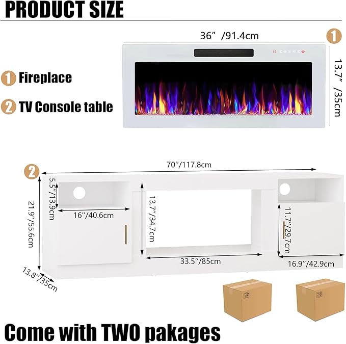 VITESSE TV Stand Fireplace