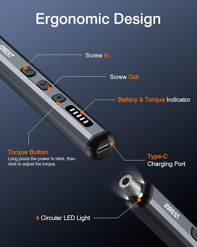 JOREST Mini Electric Screwdriver, Cordless Precision Screwdriver set