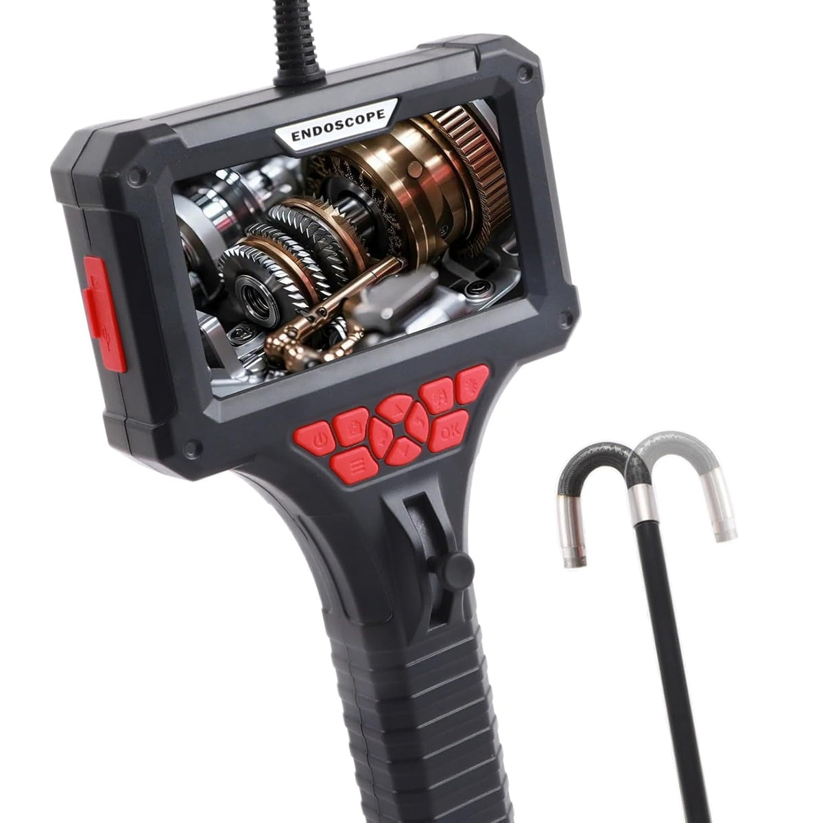 Two-Way Articulating Borescope Camera with Light,0.24in Ultra-Slim