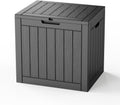 ROJIK 40 Gallon Waterproof Outdoor Deck Storage Box, UV Resistant， Lockable Resin Patio Storage Bin with Lid for Garden Tools, Patio Cushions & Outdoor Accessories(Black)