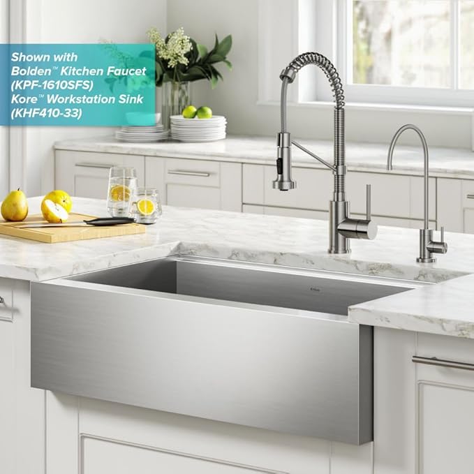 KRAUS Purita 100% Lead-Free Kitchen Water Filter Faucet in Spot Free Stainless