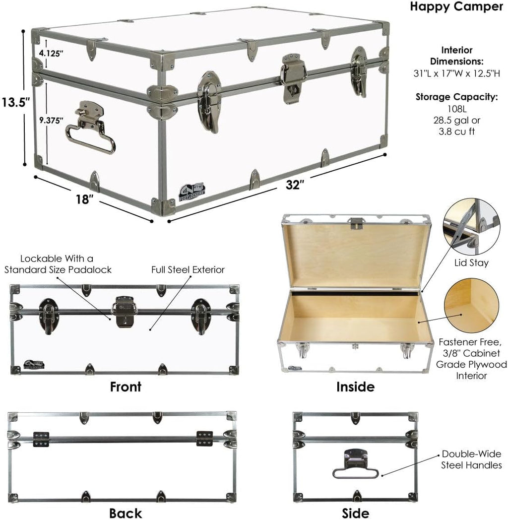 c&n footlockers - full-size happy camper trunk w/tray shown in use