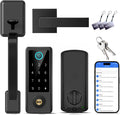 BEBASIA Fingerprint Door Lock for Front Door with Handle Set, App Control