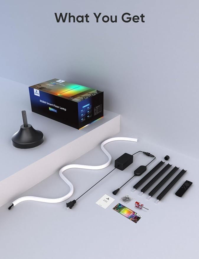 RGB&IC Smart Corner Floor Lamp – 20 W/1100 lm, 24‑Zone DIY & Music‑Sync LED