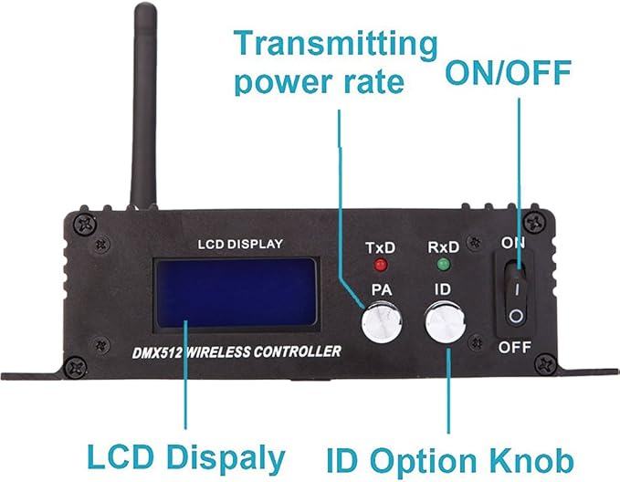CaalLogt DMX512 Controller 2.4G Wireless Controller Transmitter Receiver LCD