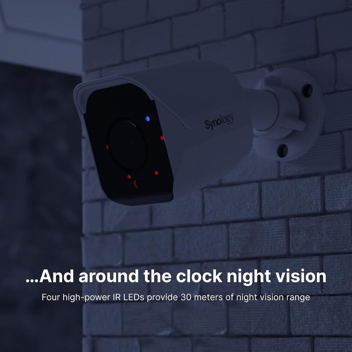 synology bc500-5mp ai bullet ip camera, night vision, side view