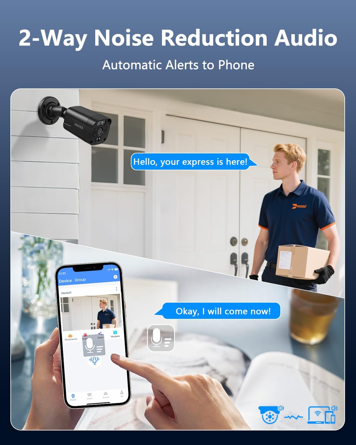 4k poe ip cameras outdoor home security camera, close-up detail