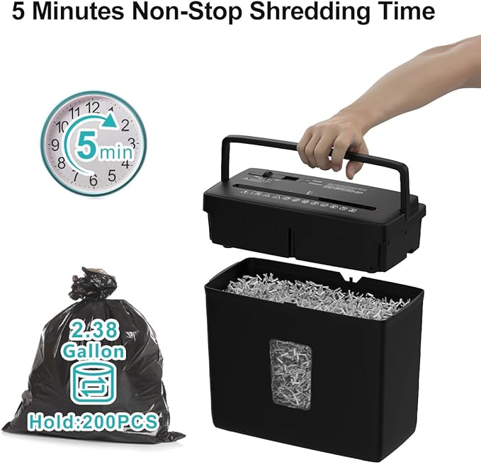 Woolsche Paper Shredder for Home, 5 Sheet Desktop Cross Cut