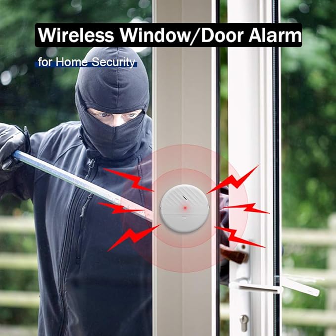 Wsdcam Glass Break Sensor Alarm 125dB Ultra-Slim Wireless Glass Break Detector