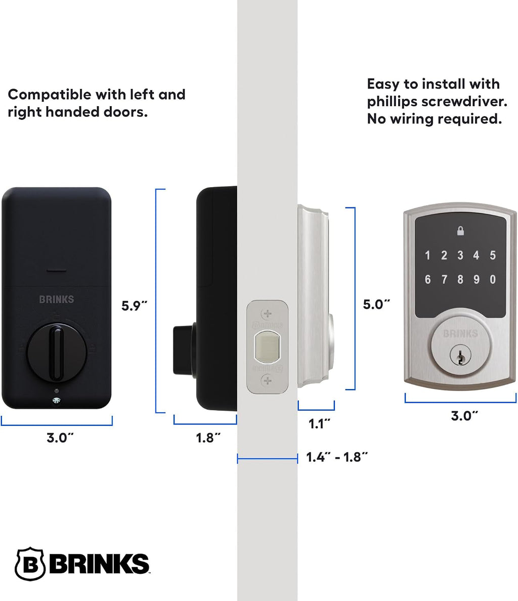 brinks keyless entry electronic touchpad door lock, package contents
