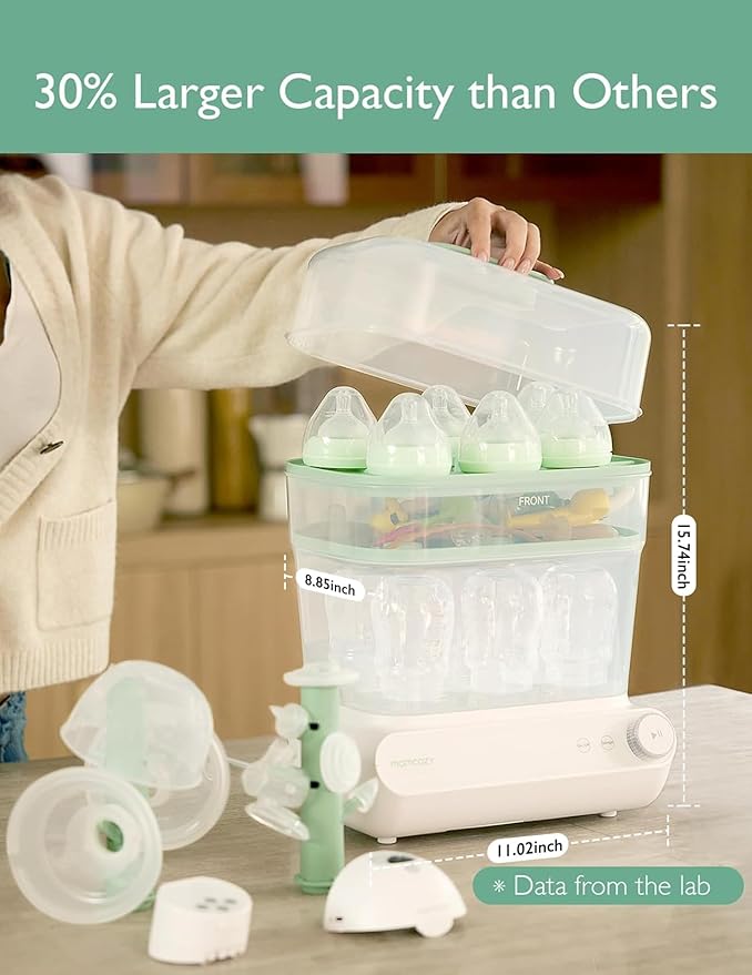 Momcozy 3 Layers Large Bottle Sterilizer and Dryer, Fast Sterilize and Dry