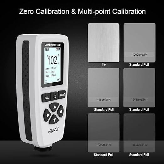 ERAY Mil Thickness Gauge, Coating Thickness Gauges, Paint Depth Gauge Meter