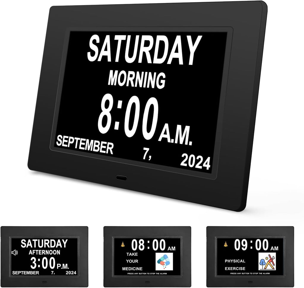 JALL 【2024 New】 Digital Calendar Dementia Day Clock, 7 Inch Large Screen Display