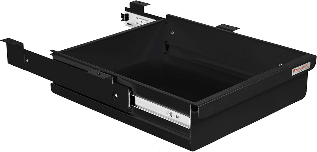 Heavy 16 Ga Cold Rolled Steel Drawer Kit - Powder Painted - 4" High x 14.5" Wide x 17" Length - Black - by BenchPro.
