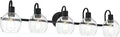 WINSHEN 5-Lights Black Bathroom Vanity Light Fixtures Over Mirror, Modern