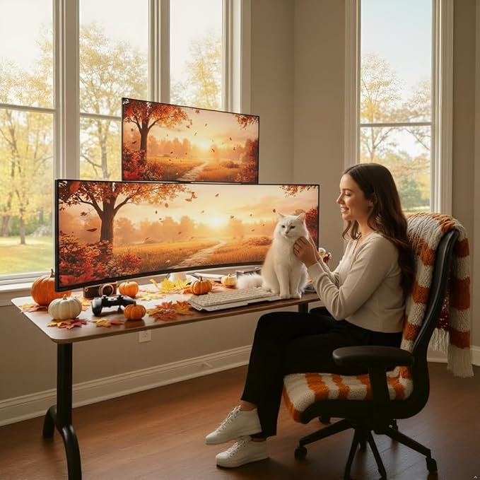 ARES WING Dual Monitor Stand for Ultrawide Heavy Duty Curved Monitor Stacking