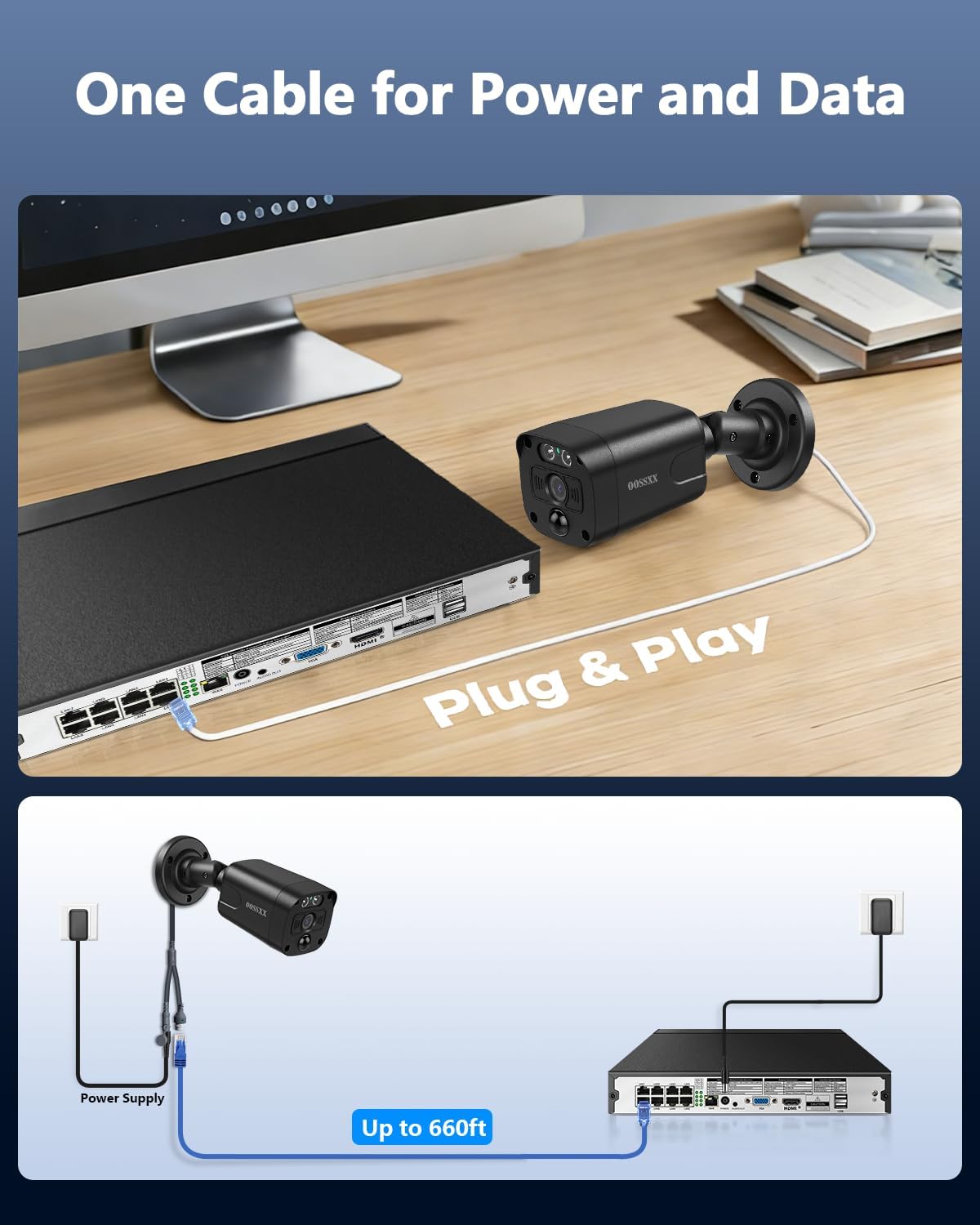 4k poe ip cameras outdoor home security camera, view 9