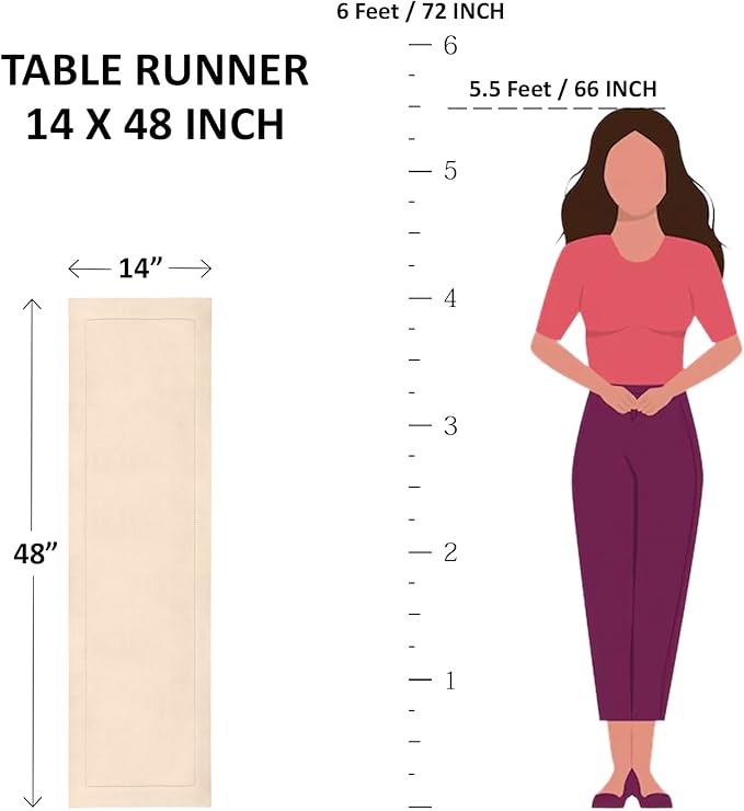 Solino Home Linen Pumpkin Hemstitch Table Runner 48 Inches - 100% Pure Linen Small Table Runner 14 x 48 Inch Ideal for Dresser and Coffee Tables - Classic Hemstitch - Fall, Halloween, Thanksgiving