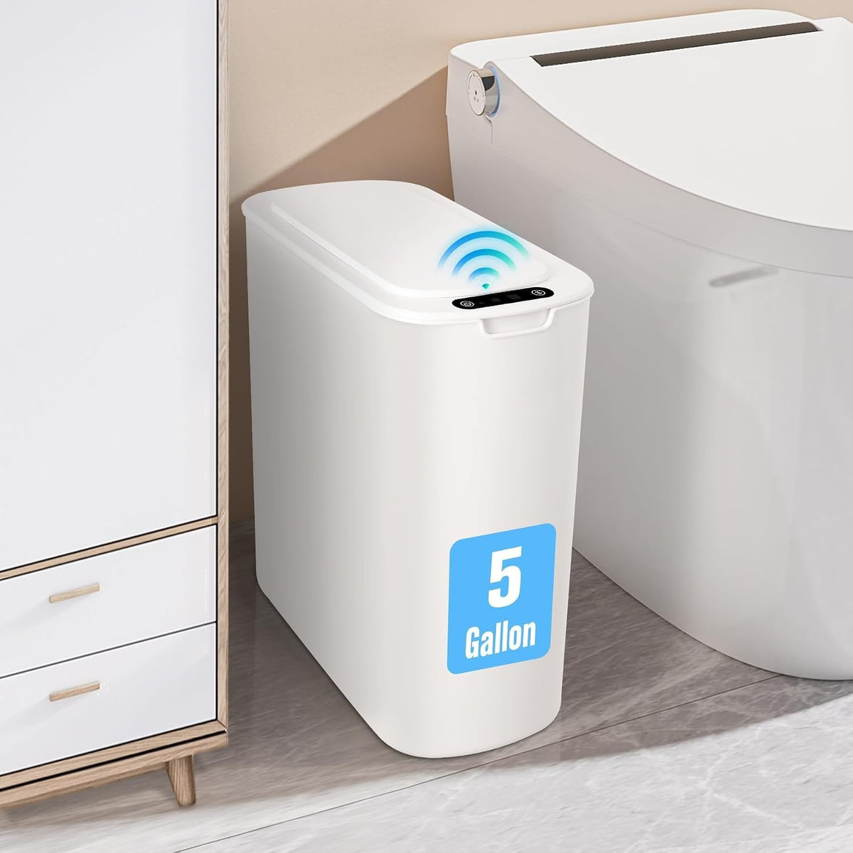 Cesun Motion Sensor Trash Can, 5 Gallon Automatic Bathroom Garbage Can