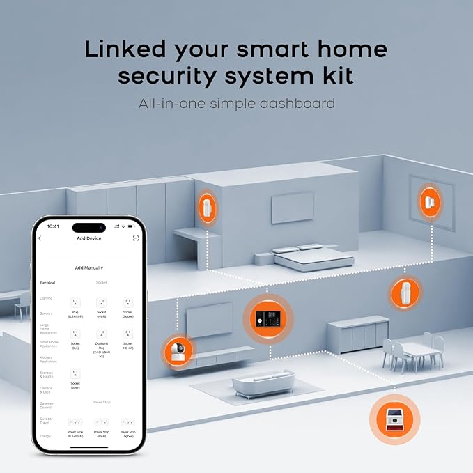 LWOHSI A108F Alarm System for Home Security, WiFi+GSM 4G DIY Alarm Kit