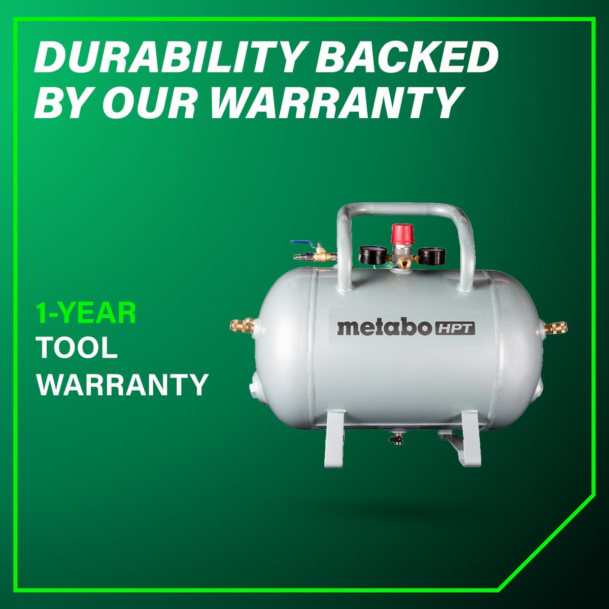 Metabo HPT 10 Gallon Air Tank, High Capacity ASME Certified, UA3810AB