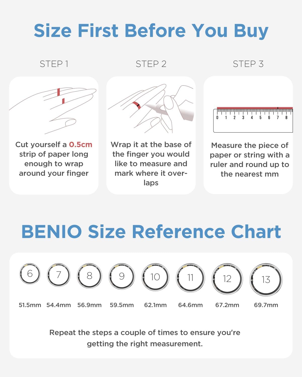 benio gen4 smart ring health & fitness tracker shown in use